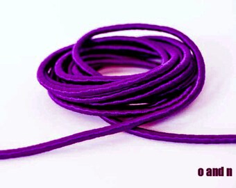Wrapped silk cord, satin cord, mauve, 2 meters