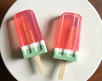 Juicy Watermelon Soap Popsicle, watermelon gift, one in a melon, thanks a melon, Soap favors, Stocking stuffers, kids gift, kids soap, Picni