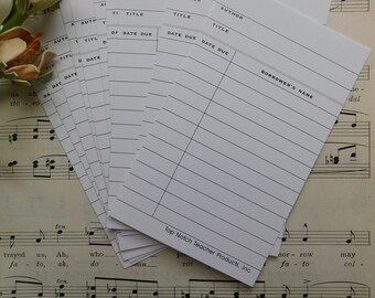 Library Cards - Set Of 10