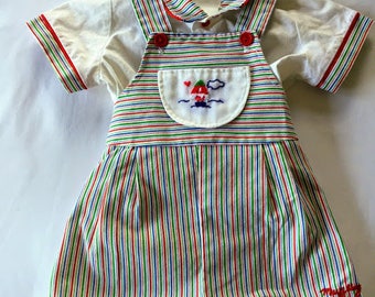 Vintage Multicolor Overalls and Shirt