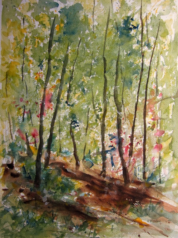 Spring Forest Archival Print Watercolor Landscape Painting