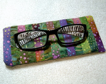 Fabric Eyeglass Case - Quilted Eyeglass Case - Glass Case - Batik Fabric Case - Sunglass - Handmade Case - EGC2