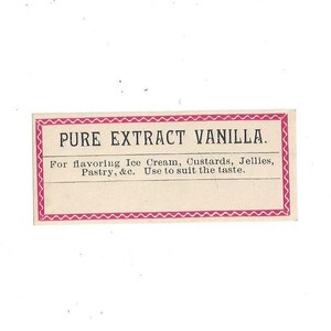 Pure Extract Vanilla Vintage Label, 1920s