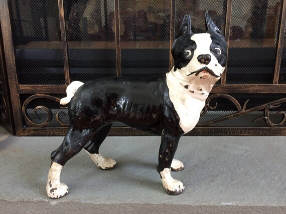 Antique Cast Iron Boston Terrier Door Stop - Antique Cast Iron Boston Terrier Door Stop