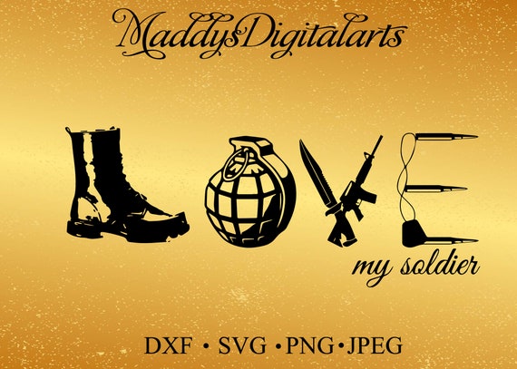 Love Army SVG PNG DXF Cut File for Silhouette Cricut Scan n Love Army SVG PNG DXF Cut File for Silhouette Cricut Scan n