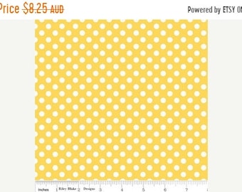 ON SALE Riley Blake Fabric - 1/2 Metre Small Dots in Yellow