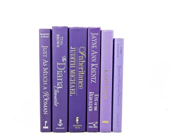 Purple Lavender Books, Decorative Books, Wedding Centerpiece, Antique Book Collection, Old Book Decor, Book Set, Violelt ORchid