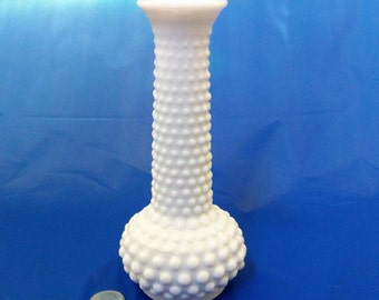 E.O Brody Hobnail Milk Glass Vase
