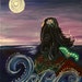 By the Moonlight - Digital download, mermaid, children's art, bedroom decor, wall decor, ocean, sea, moonlight, purple, lavender, gift
