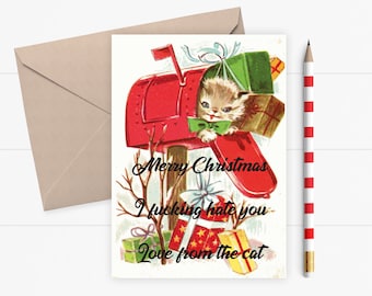 Funny Christmas Card | From The Cat