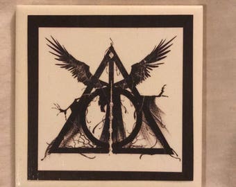 Harry Potter deathly hallows coasters set of 4