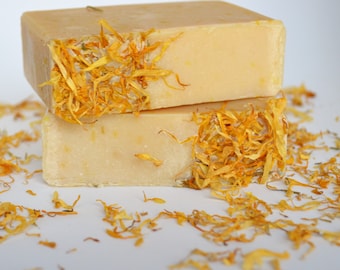 Handmade Calendula Cold Process soap, goat's milk soap, all natural soap, handcrafted soap, handmade soap