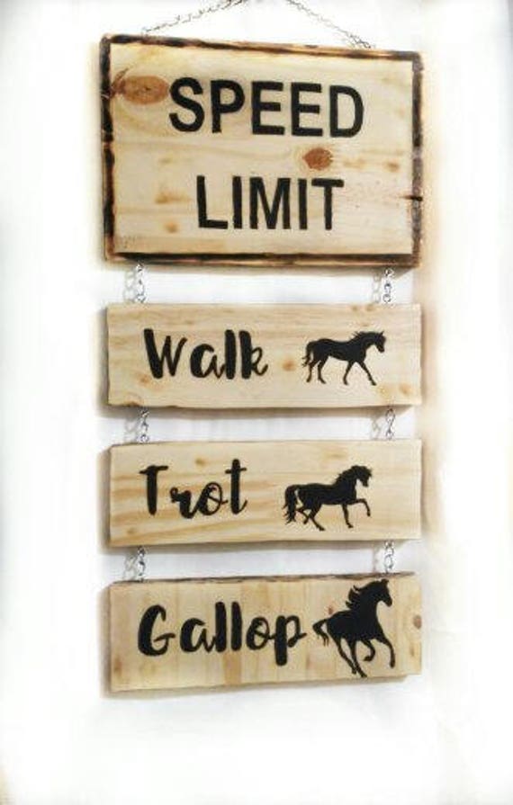 Horse sign horse speed limit rustic horse sign farm sign