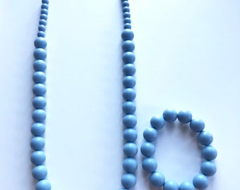 Sale- Cornflower Blue Pearl Style Set