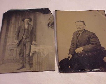 2 Vintage Tin Type Photographs