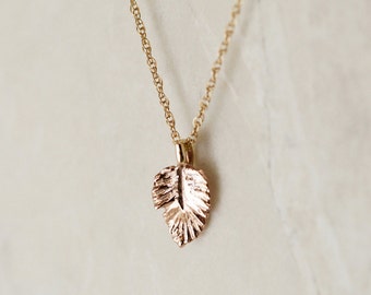 Leaf Pendant or Charm, 14k Solid Gold Leaf Pendant or Charm