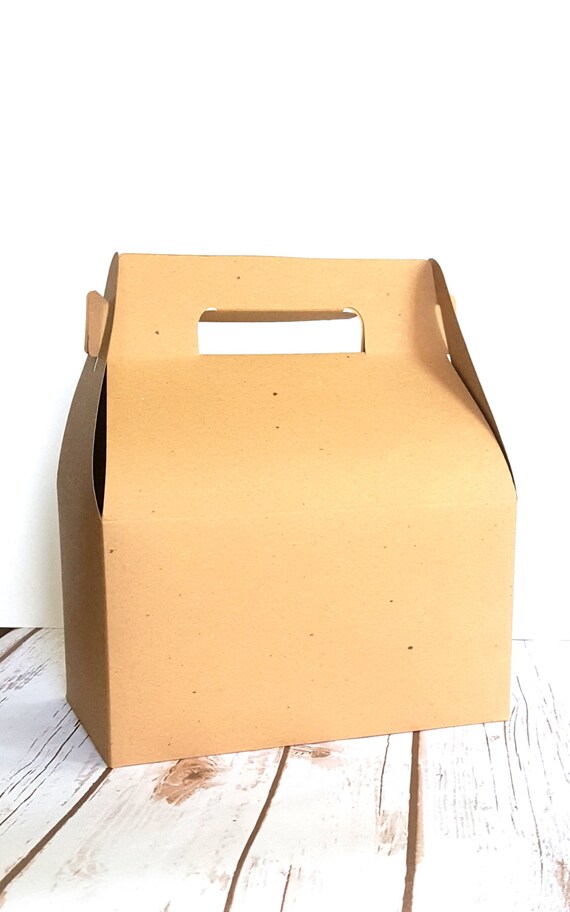 5 Large Kraft Brown Gable Gift Boxes Wedding Guest Welcome