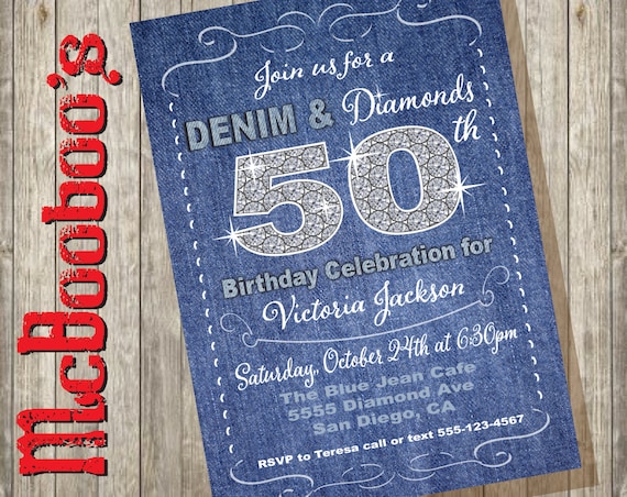 Denim And Diamonds Invitations 3