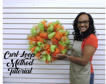 NOW ON SALE!! Regular price 24.99!!! Curl Loop Method Tutorial, Deco mesh Curl Loop Method Tutorial