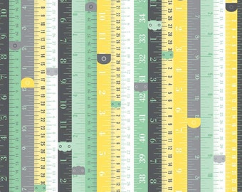 Tape Measure Sew Ruler Mint by Sew Charming Bo Bunny Cotton Fabric Riley Blake Designs FQ