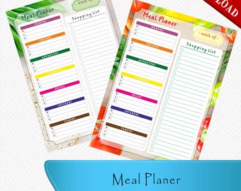 Meal Planner download, Meal Planner printable, Meal Planner editable