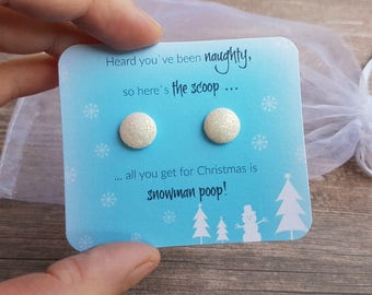 Christmas gag gifts for her, Stocking stuffer for women, Christmas gift under 10, Cute gift for friend, Funny Christmas gift, Snowman poop