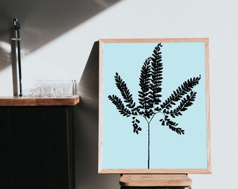 Framed Fern Print, Modern botanicals, Fern poster, framed wall art, framed botanicals, Maidenhair fern, Framed plant art, fern plant art