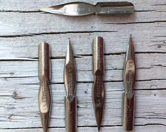 French vintage as new nibs, Blanzy-Conté-Gilbert dip pen nibs. Listing is for 6 nibs.