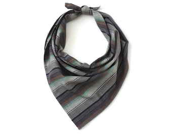 Stripe Bandana Square Scarf Cotton 20"