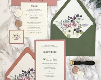 Gold Glitter Wedding Invitation with Greenery Green and Gold