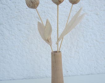 Bouquet of tulips in wood. Say it with flowers.