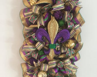 Mardi Gras Door Decor with Fleur de Lis