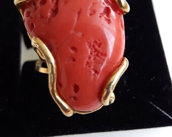 Vintage Mediterranean Red Coral ring