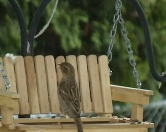 Father's Day Swing Bird Feeder, Rustic Feeder, House Warming Gift, Seed Feeder, Retirement Gift, Grandparents Gift
