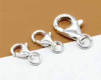 10 Sterling Silver Lobster Clasps, 925 Silver Lobster Clasps, Lobster Claw Clasps, Sterling Lobster Clasp - TZ935