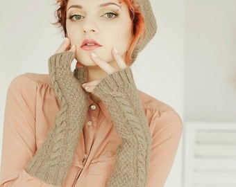 Warmers | Hand Warmers | Arm Warmers | Knit Fingerless Gloves | Gray Gloves | Gray Fingerless Mittens