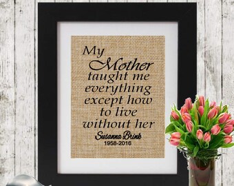 personalized sympathy gift on burlap bereavement condolence