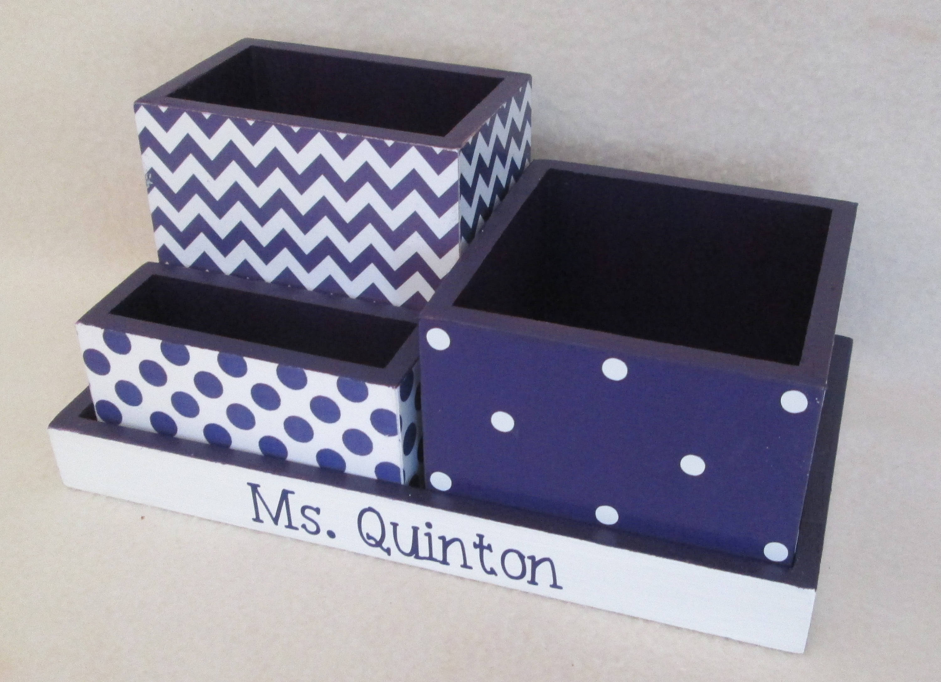 Purple Chevron Home Office Organizer Pencil Cup Holder