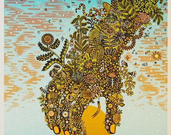 Eve - Woodcut Print, Woodblock Print by Tugboat Printshop, Valerie Lueth