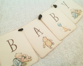 Winnie the Pooh Baby Shower Birthday Banner-Pooh Banner Garland Bunting
