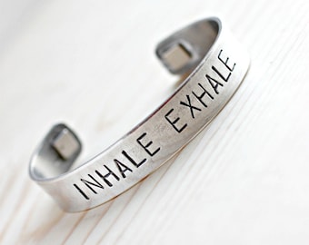 Inhale Exhale Bracelet, Breathe Bracelet, Just Breathe Bracelet, Yoga Jewelry, Yoga Bracelet, Relaxation, Relaxation Gifts