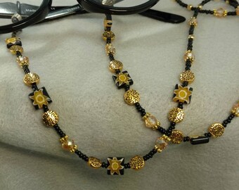 Golden Sun Milifiore Glasses or Reading Glasses Chain