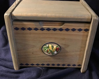 Handmade wooden Recipe Box with Recipes