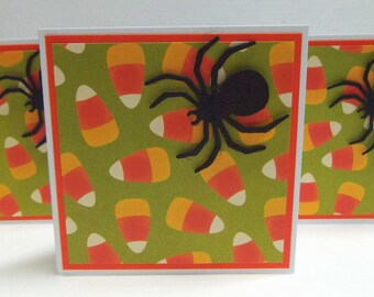 spider halloween note cards set of 4