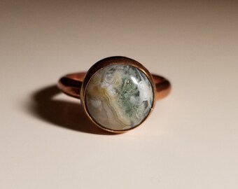 Ocean Jasper on Brass Metal Ring