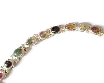 Tourmaline Sterling Silver Bracelet Many Colors