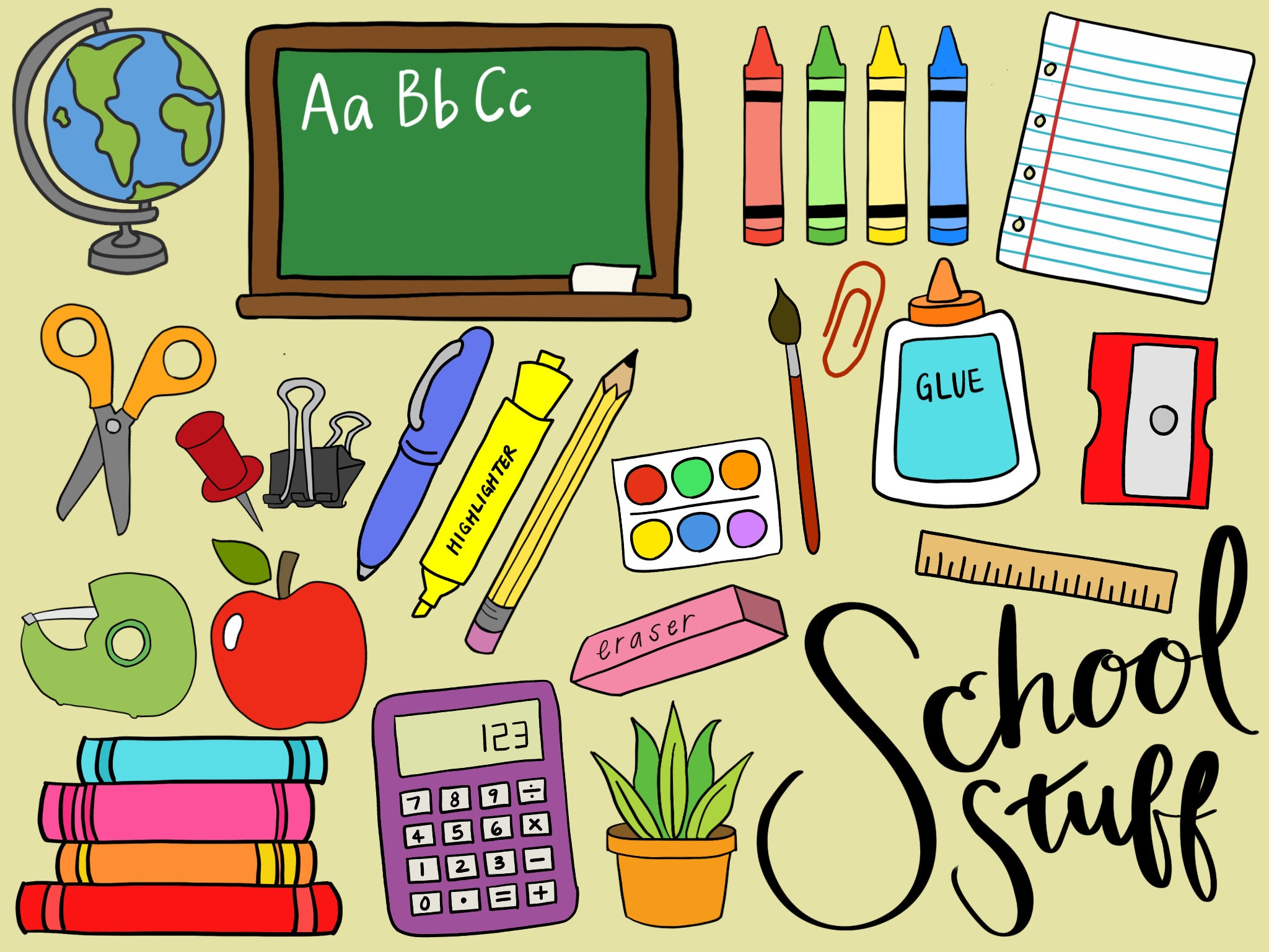 SCHOOL SUPPLIES CLIPART clip art school supplies office