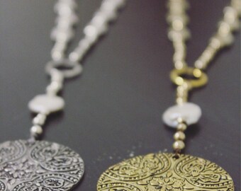 Antique Medallion Y Necklace