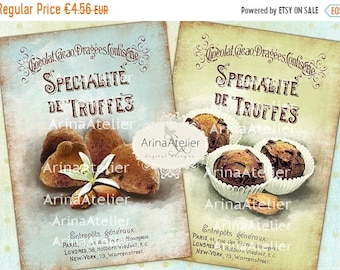 SALE 40% OFF - Shabby Chic Truffles - Large Images - Backgrounds - 5x7 inch - Digital Print - to print on- Tote, Bags, t-shirts Download