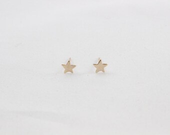 Tiny Star Studs // 14k Gold Filled or Sterling Silver Make A Wish Studs